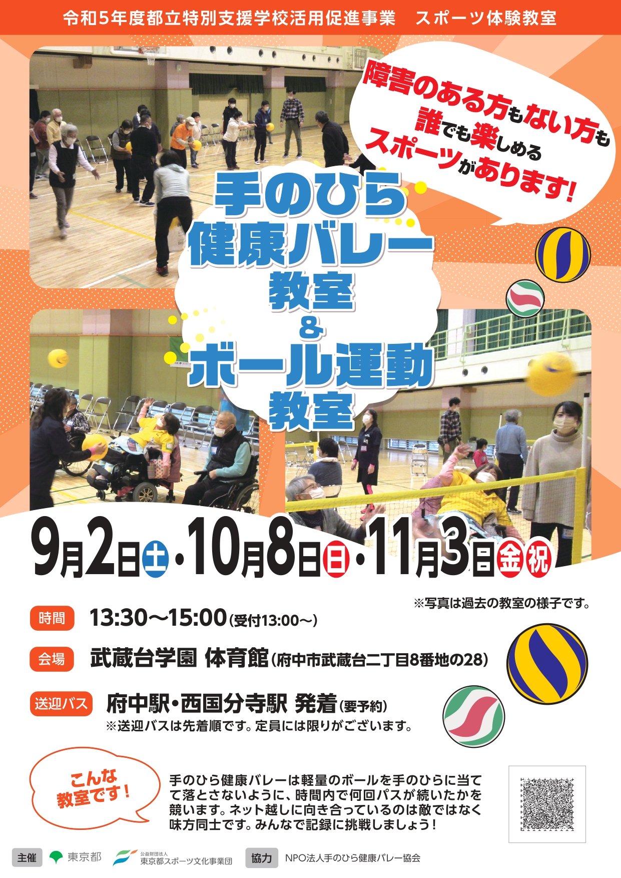 手のひら健康バレー＆ボール運動教室（武蔵台）